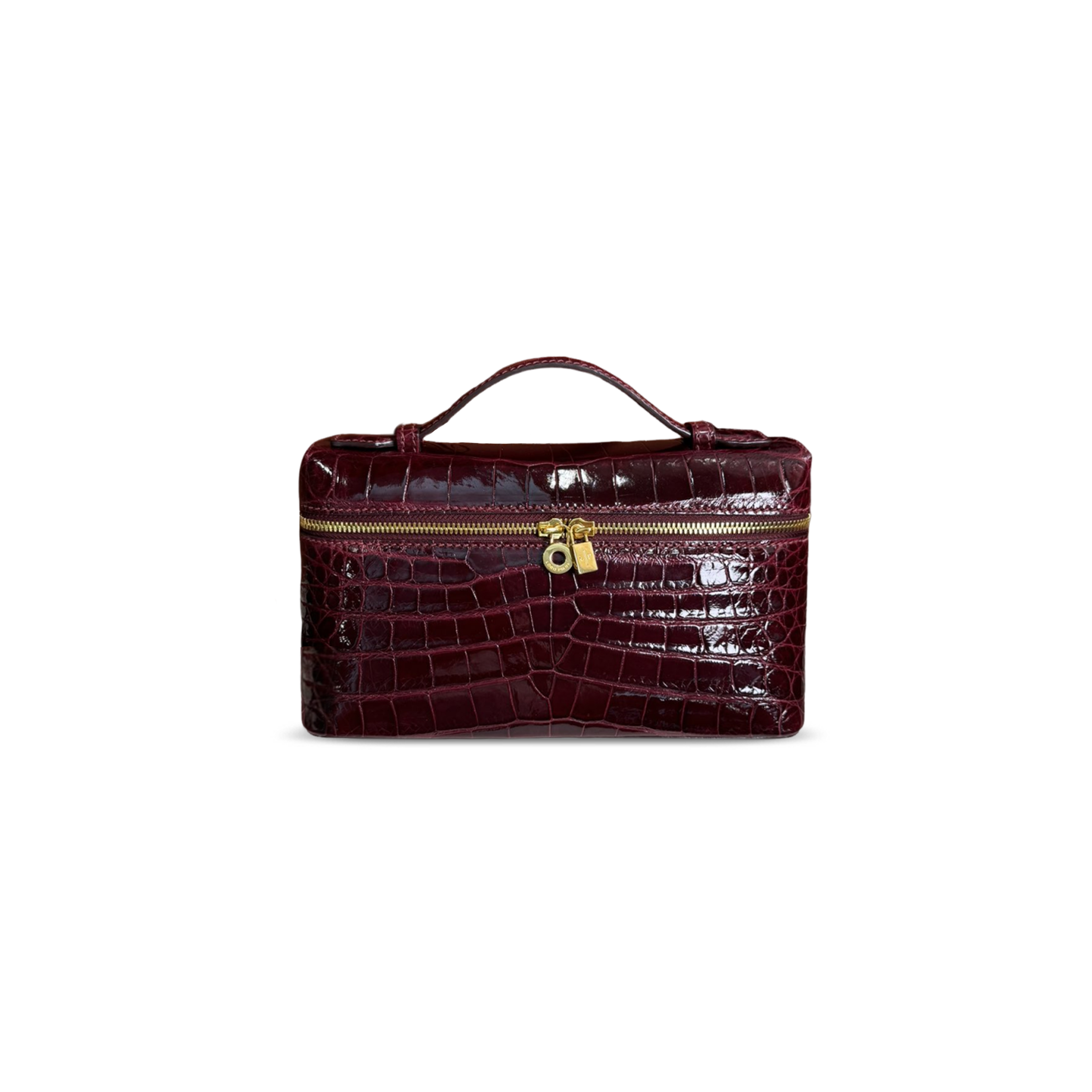 L0r0 P1ana extra pocket l19 crocodile leather (19*11*6.5cm)